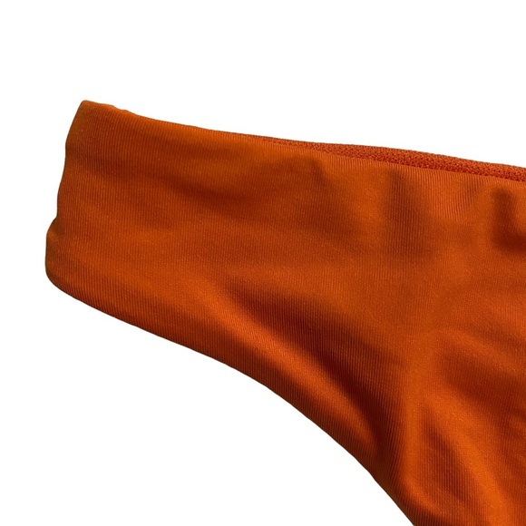 Roxy Wavy Soul Bikini Swim Bottoms Low Rise Soft Stretchy Orange Rust Small - Picture 10 of 16